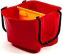 Ведро пластиковое красное 28Л, установливаются на многофункциональных тележках