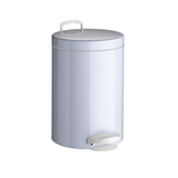 Урна с педалью 5л, металл белый