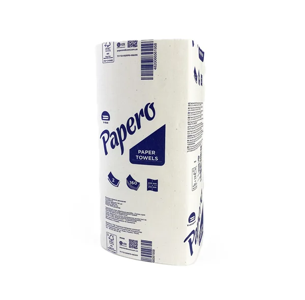 Prosoape de hârtie pliabile, albe, 2 straturi